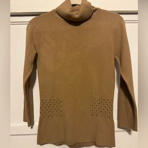 BCBG MaxAzaria Tan Knit Sweater with Textured Detail size M